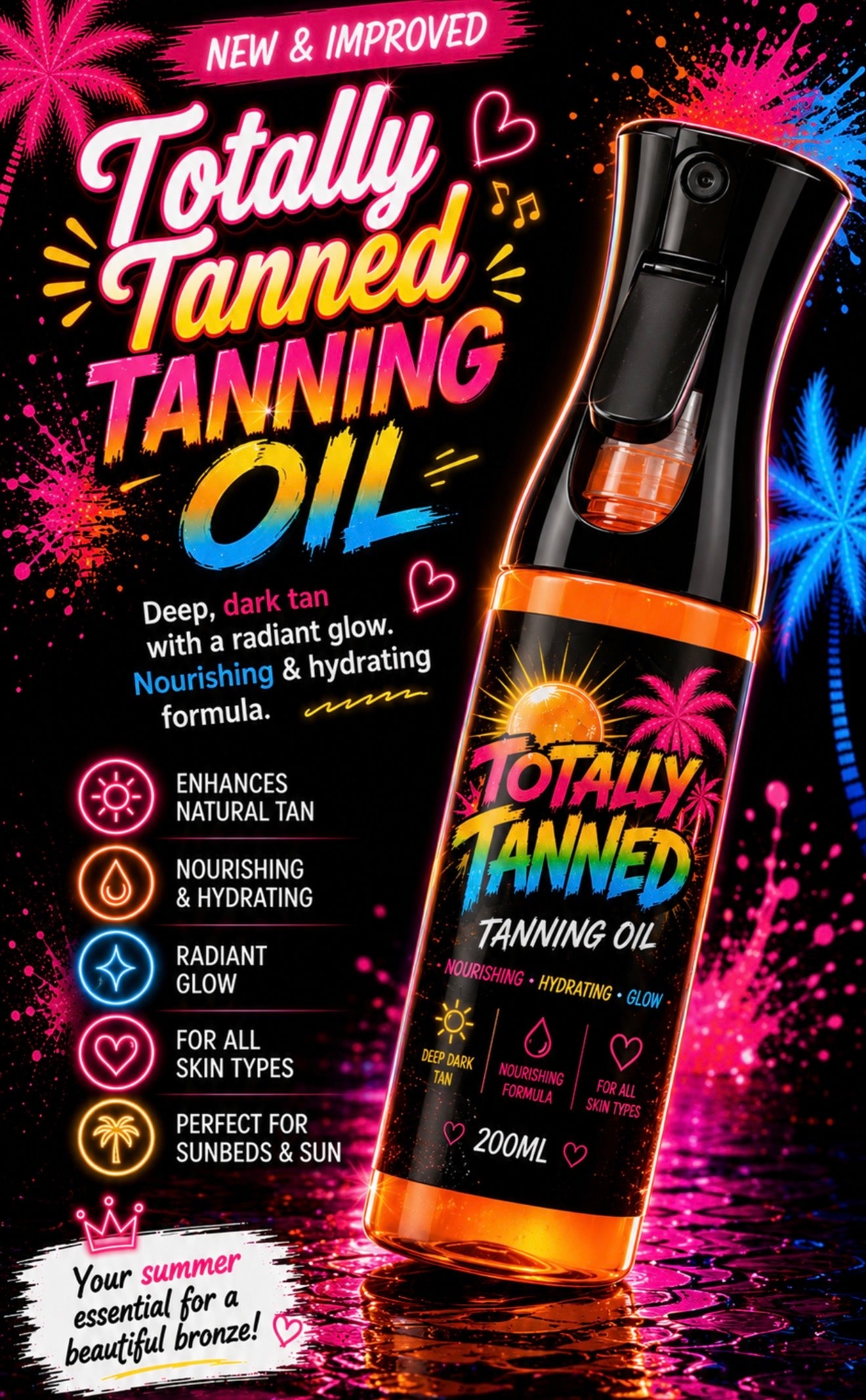 Totally tanned tanning oil